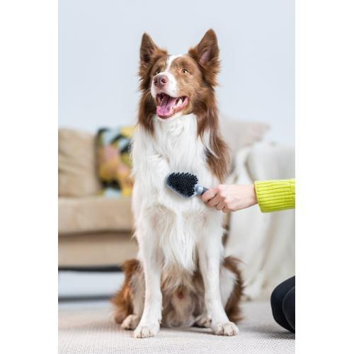 Гребінець-щітка FURminator для котів та собак, двостороння, з гумовою ручкою та захисними кульками Київ - фото 5