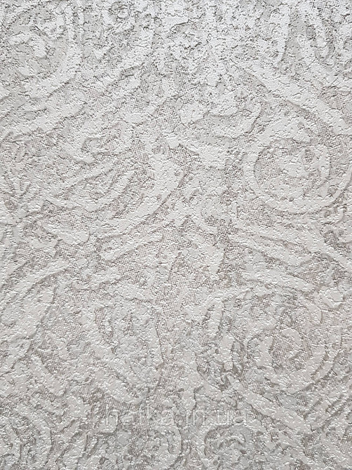 Шпалери вінілові на флізеліні гарячого тиснення DU&KA 1.06х10 вензель основа під штукатурку сірі коричневі Київ - фото 2