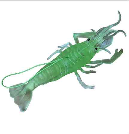 Силіконова велика креветка люмінесцентна 13 см салатовий Київ