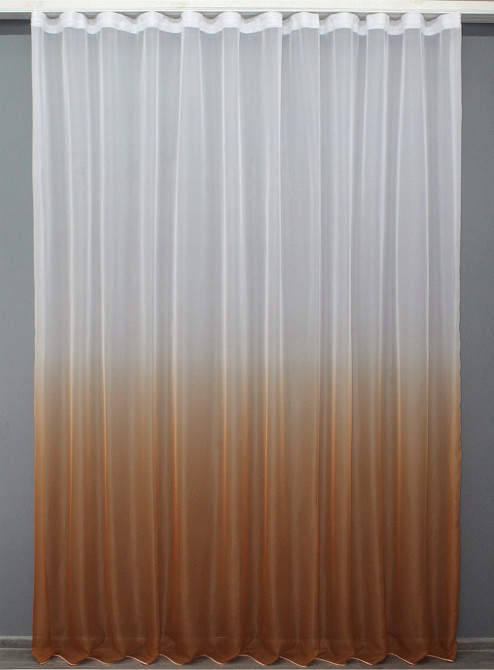 Тюль VR-Textil 751т Омбре шифон Коричневий із білим 300х270 см (42-0180) Київ - фото 3
