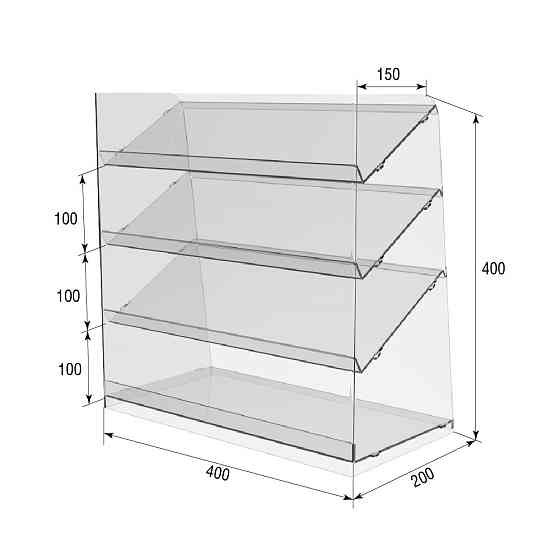 Підставка вітрина EKOSTAR 4 полиці 400х200х400 Київ