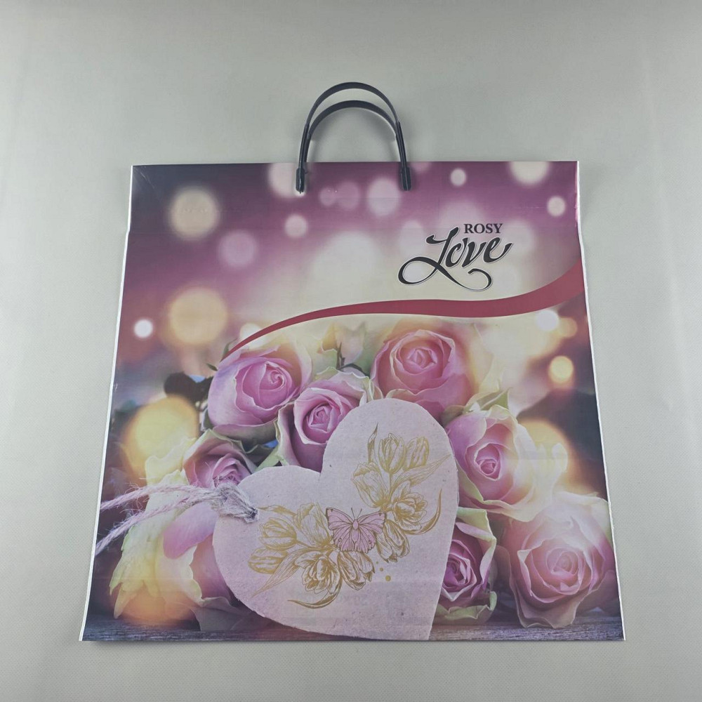 Поліетиленовий пакет (40х40) з пластиковою ручкою "Рози лав" (10 шт.) Харків - фото 1