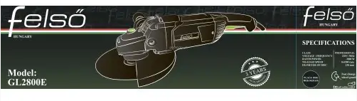 Угловая шлифовальная машина (болгарка) 230мм GL2800E Felső, 2800 Вт, 6500 об/мин Киев