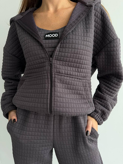 Женский прогулочный костюм тройка: кофта топ и штаны Капитон Фуме, 42/44 Одесса - изображение 8