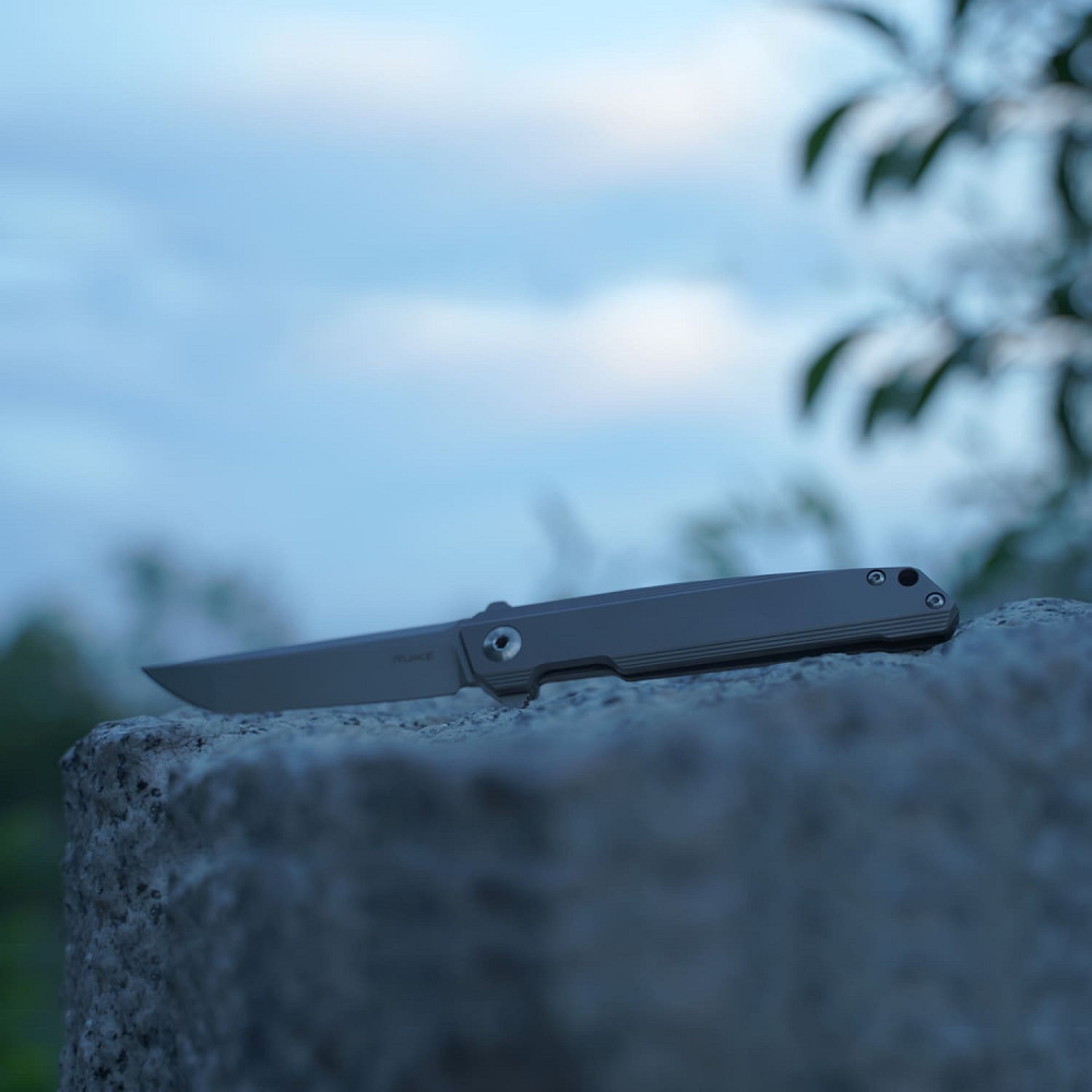 Ніж складаний туристичний Ruike M126-TZ, (9.1 см) steel 154СМ / TC4 (титан) сірий Киев - изображение 14