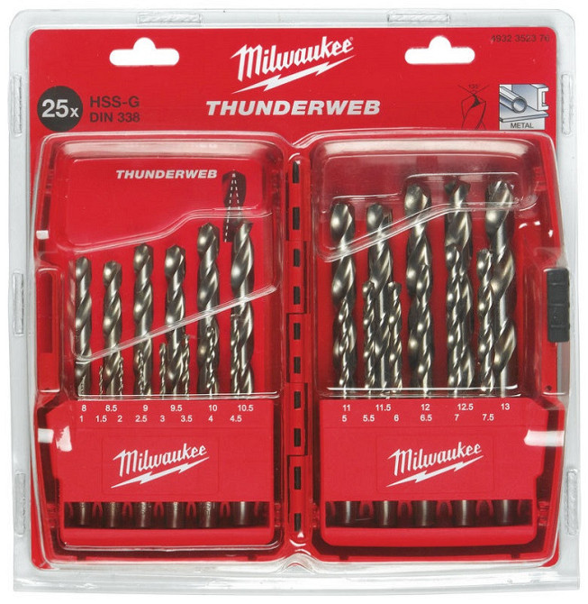 Набор сверл по металлу THUNDERWEB HSS-G MILWAUKEE DIN338, (25шт) (замена на 4932493870) Одесса - изображение 2