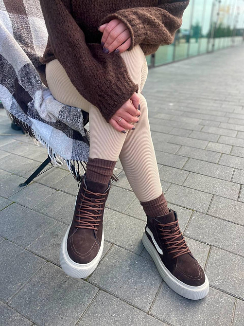 Molly Кроссовки женские MOLLY коричневые натуральная замша зимние размер 38-40 (5674) Коломыя - изображение 4