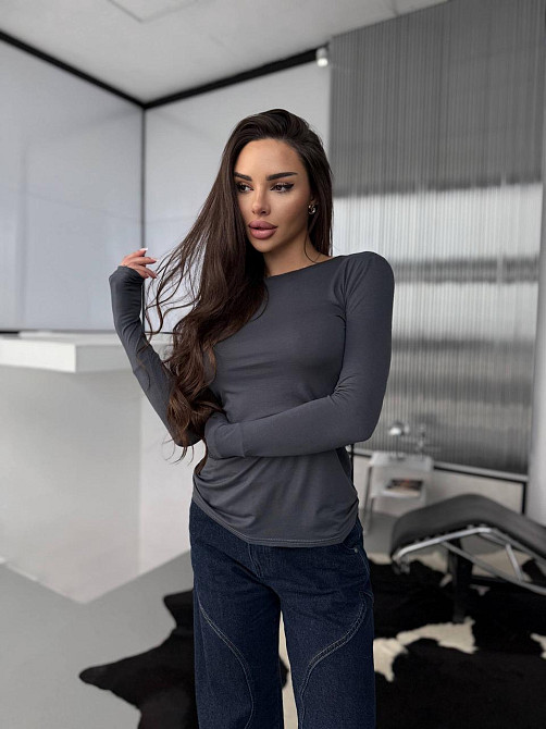 Жіноча романтична кофта з відкритою спиною з віскози Графіт, 42/44 Одеса - фото 4