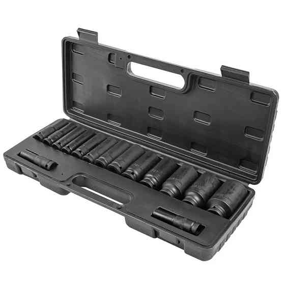 Набір головок ударних глибоких 15пр. 1/2" 6-гранна (10-36мм) Partner PA-4166D-5MPB Одеса