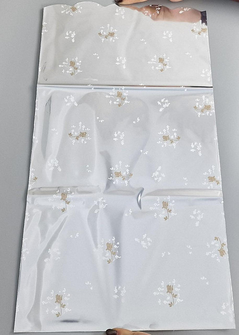 Пакет с рисунком для упаковки подарков   (30*60) №210 фольгированный (ажурный) 