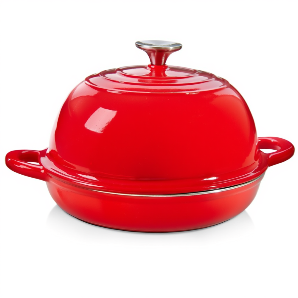 Premium Cookware Чавунна кругла форма для випікання хліба з кришкою Ø26 (см) антипригарна форма Коломия - фото 1