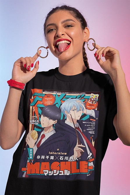 Футболка аниме Масх Масхле Аниме Манга оверсайз (S/M/L) Черний AnimeJ0146 Днепр - изображение 1