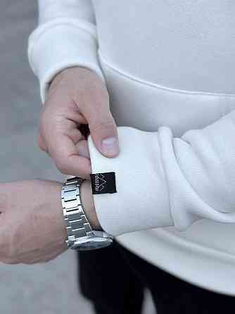 Тепле чоловіче худі на флісі з капюшоном молочне Pobedov 008 ЗИМА Київ