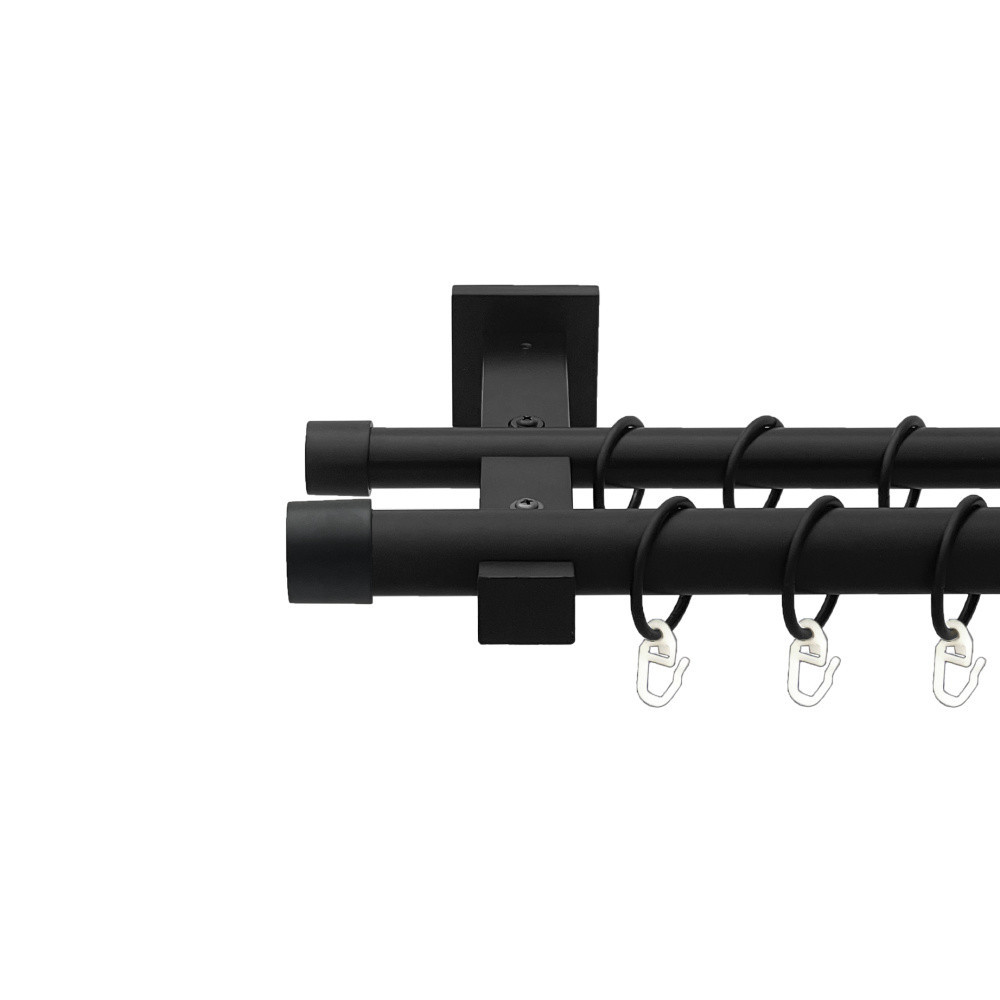 Карниз Orvit Заглушка металевий дворядний техно гладка труба кільце металеве Чорний Оксамит 25\19 мм 160 см Львов - изображение 1