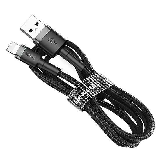 Кабель Baseus Cafule Cable USB For Lightning 2.4A 1m Gray+Black Київ