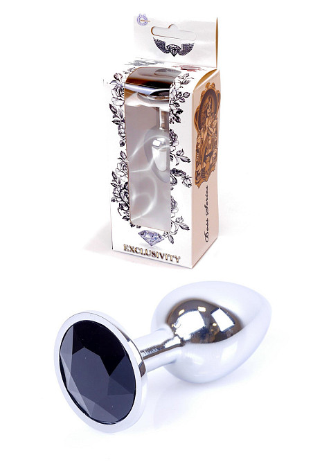 Анальна пробка Jewellery Silver Plug Black Sex Aura Київ - фото 1