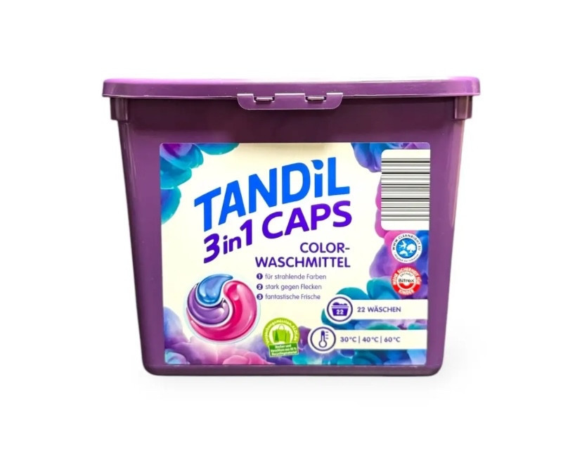 Капсули для прання TANDIL 3-в-1 Color 22 шт Виноградов - изображение 1