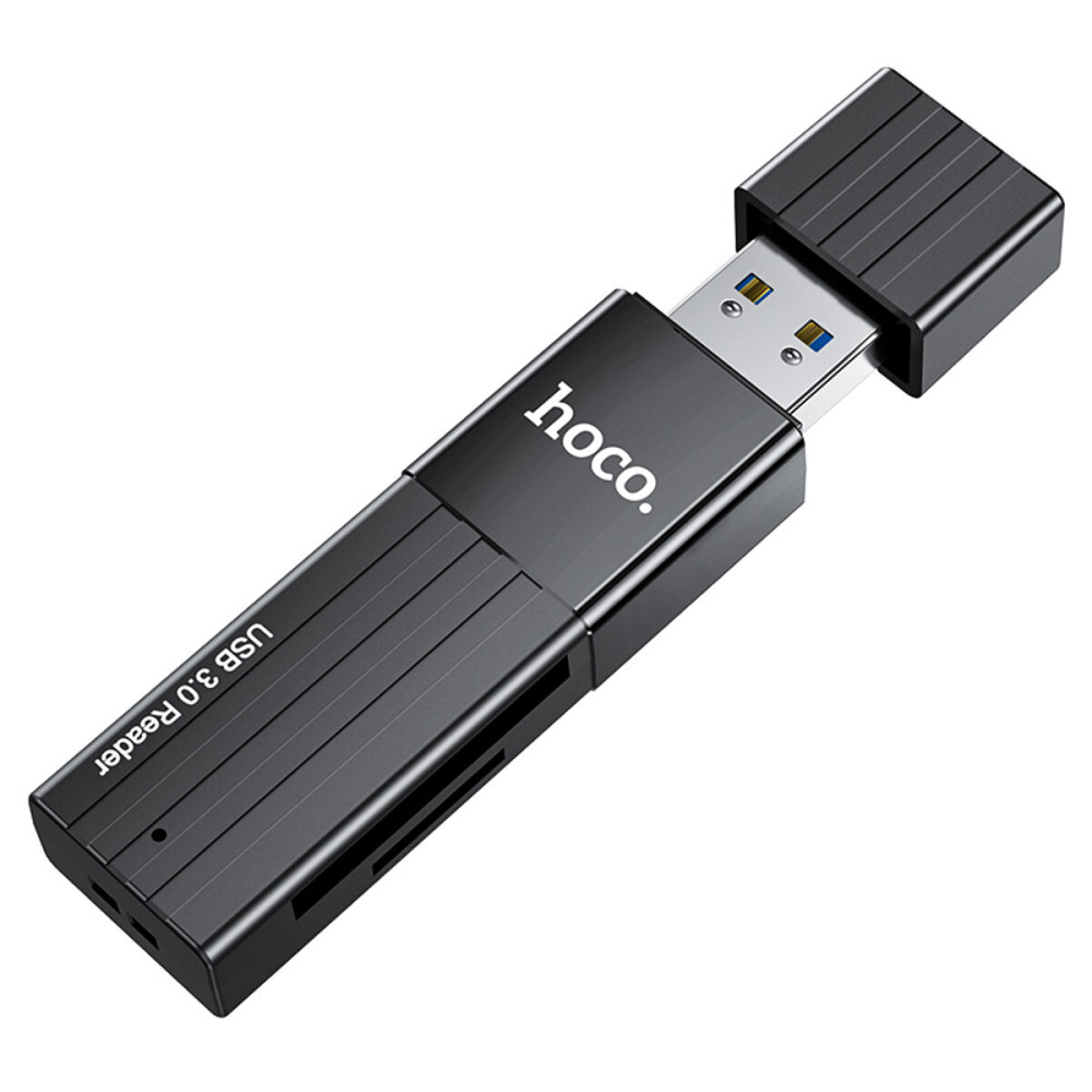 Кабель-перехiдник HOCO HB20 Mindful 2-in-1card reader(USB3.0) Black Киев - изображение 2