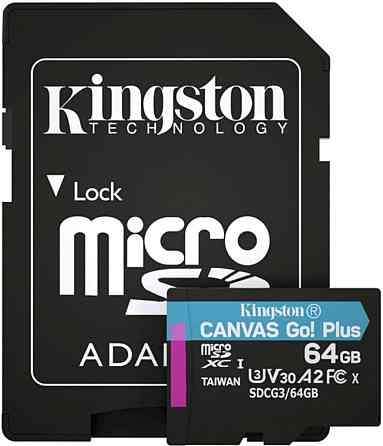 Картка пам'яті Kingston Canvas Go! Plus microSDXC 64GB UHS-I U3 V30 Київ