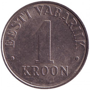 Монета 1 крона. 1993 год, Эстония.(БС) Полтава - изображение 1