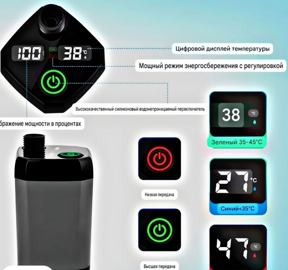 Портативный душ 6000 mAh туристический душ USB переносной кемпинг душ для дачи авто природы. Харьков - изображение 4