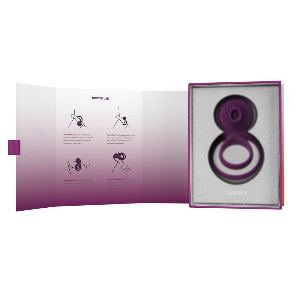 Подвійне ерекційне кільце з вібрацією Svakom Tammy Violet Sex Aura Київ - фото 8