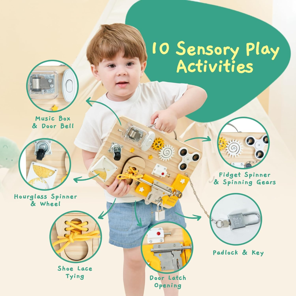 Багатофункціональна дитяча розвиваюча дошка Бізіборд Монтессорі Jumble Dream 30*20см Луцк - изображение 3