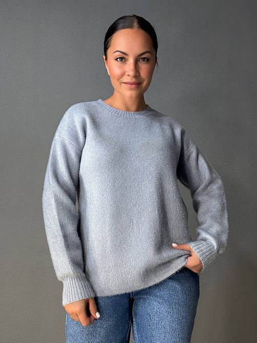 Светр жіночий Fancy Matinee 5977 ангора базовий, сірий, one size Київ - фото 1