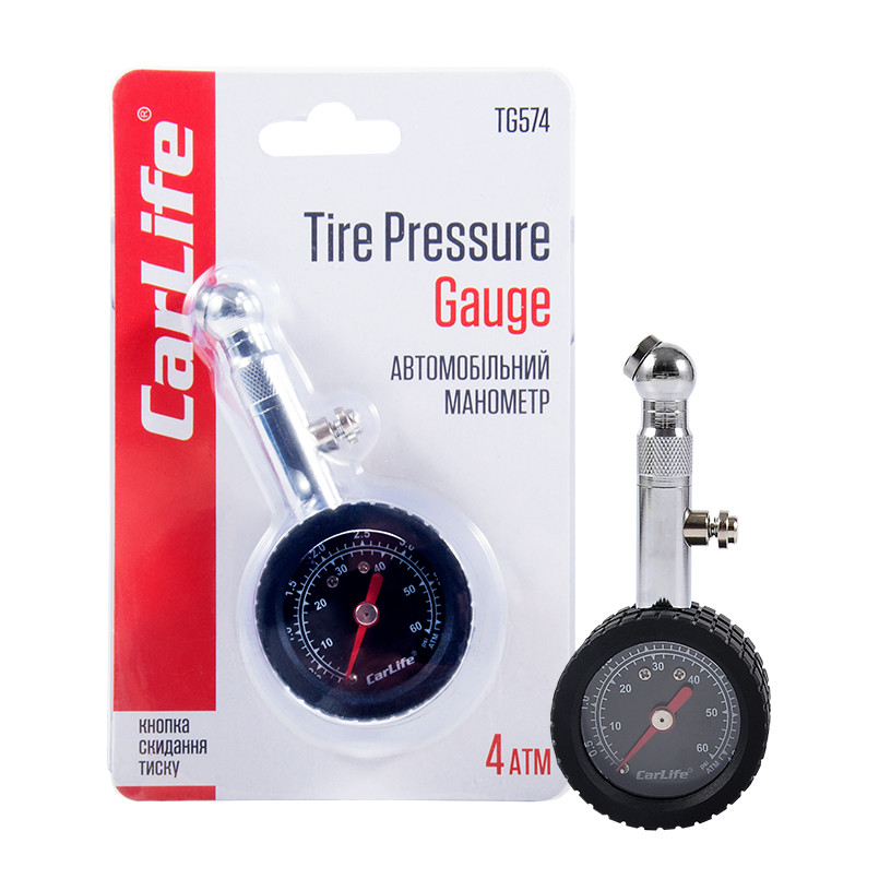 Манометр автомобильный Carlife 0-110 PSI (TG574) Львов - изображение 1