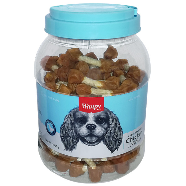 Wanpy Chicken Jerky Dumbbells ВАНПІ КІСТКА-ГАНТЕЛЬ З В’ЯЛЕНОЮ КУРКОЮ ласощі для собак Київ - фото 1
