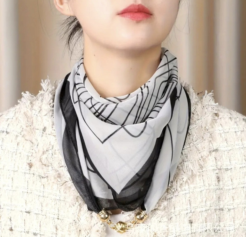 Шарф жіночий з магнітною застібкою Білий Сміла - фото 2