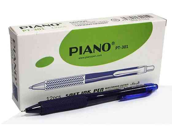 Ручка масляна синій 0,7мм автомат PT-301 ТМ PIANO Київ