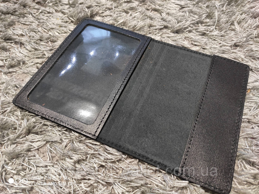 Шкіряна обкладинка на військовий квиток чорного кольору Київ - фото 6