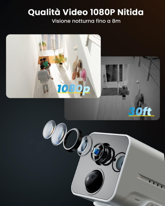 Беспроводная камера видеонаблюдения ieGeek 1080P, Wi-Fi, AI/PIR, ночное видение, 2-Way Audio, Alexa, IP65, White Киев - изображение 6