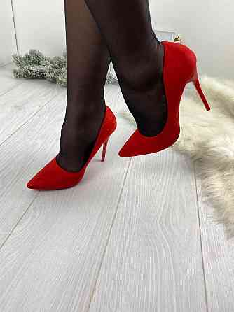 Comer Туфлі жіночі COMER червоні еко-замша каблук 11см (2868) Коломия