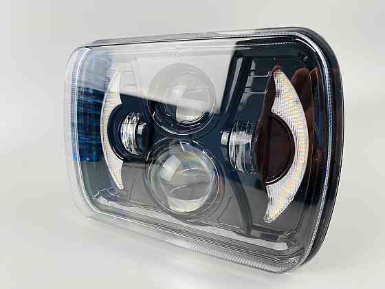 Фара LED прямокутна 95W ближній + дальній + повороти алюмінієвий корпус Мукачево