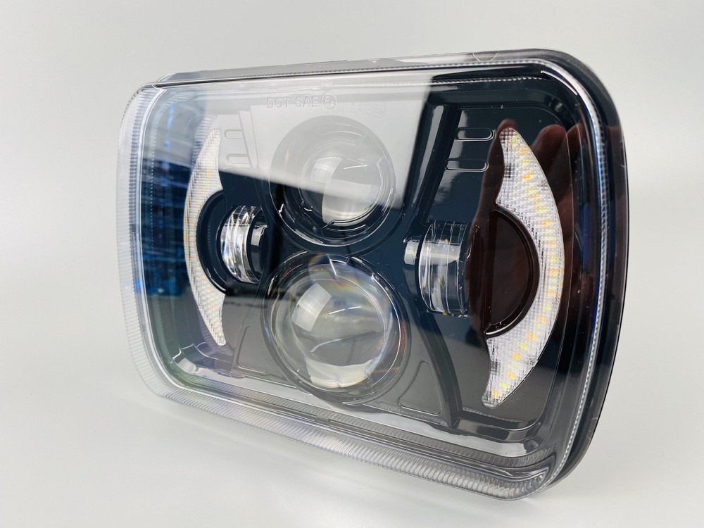 Фара LED прямоугольная 95W ближний + дальний + повороты алюминиевый корпус Мукачево - изображение 3