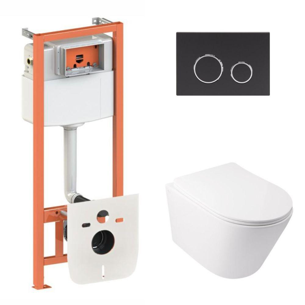 Готове рішення Qtap для ванної кімнати: підвісний унітаз Swan Ultra Quiet 485x360x320 + комплект інсталяції Nest 4 в 1 (кругла Київ - фото 1