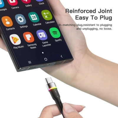 Дата кабель USB 2.0 AM to USB-C 0.5m 3A LED black Essager (EXCT-XCDB01) Вінниця - фото 8