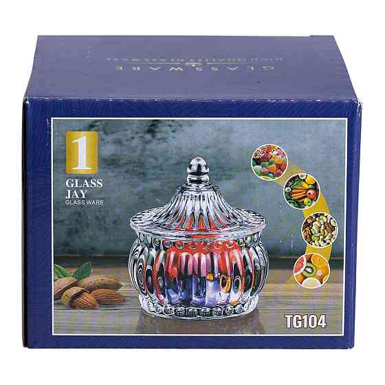 Цукерниця скляна з кришкою Ø 8 см у східному стилі HP-YH-2 Коломия
