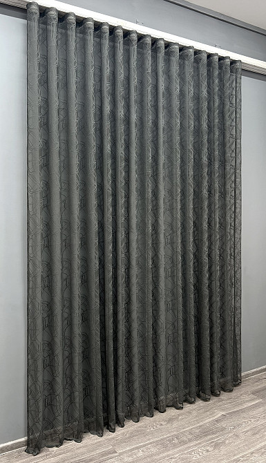 Тюль VR-Textil 1974т Жакард Графітовий 400х270 см (42-1009) Київ - фото 3