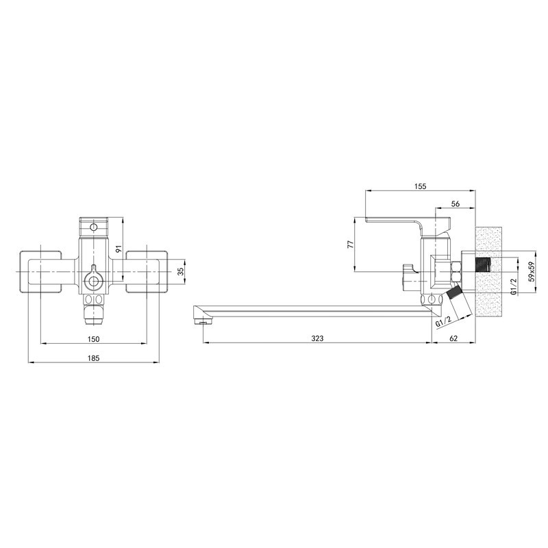 Смеситель для ванны Mixxus Premium DANTE 006 EURO MI6789 Харьков - изображение 2