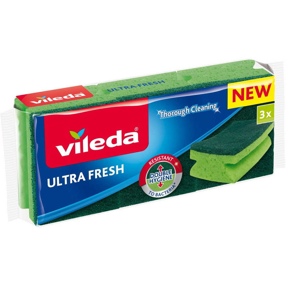 Губка антибактеріальна Vileda Ultrafresh, 3шт Київ - фото 1