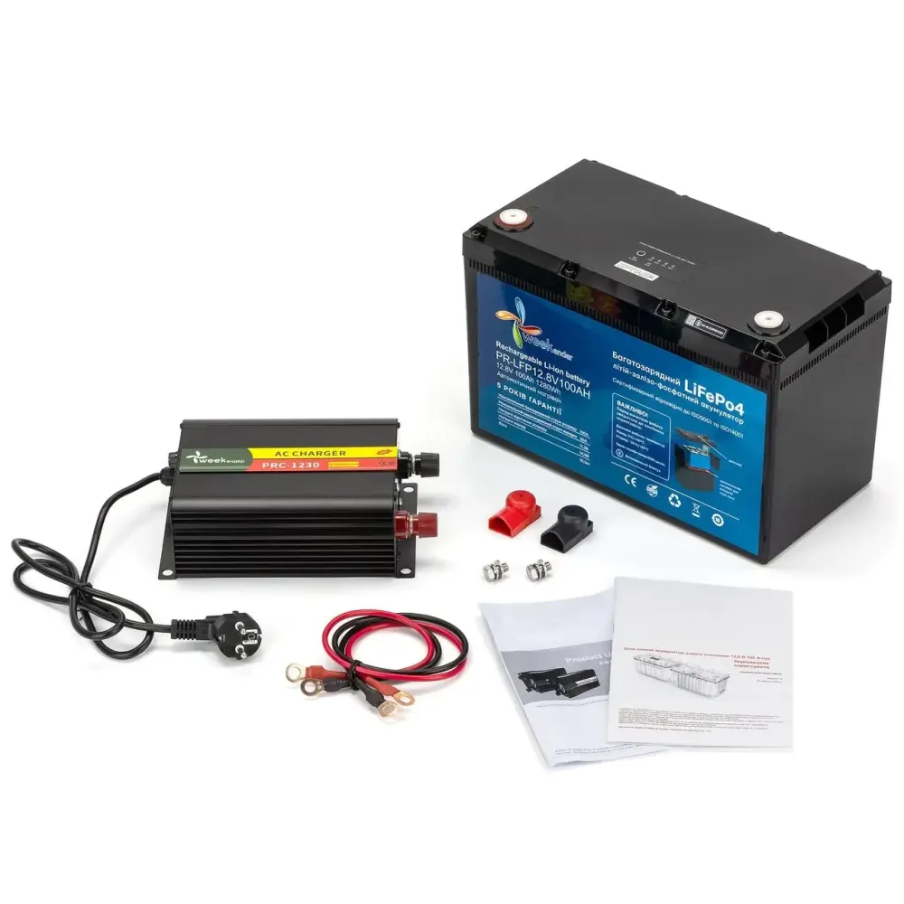 Литий ферумный аккумулятор 12V100AH+PRC-1230 с нагревателем и дисплеем Weekender + зарядка на 30А Киев - изображение 1