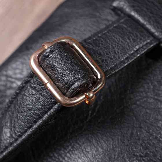 Невелика жіноча сумка через плече на два відділення з екошкіри Чорний (Vintage) Київ