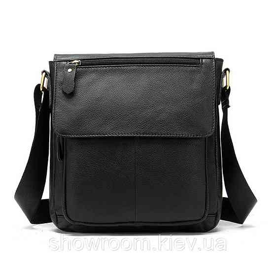 Мужская барсетка через плечо Leather Collection (819) кожаная черная Киев