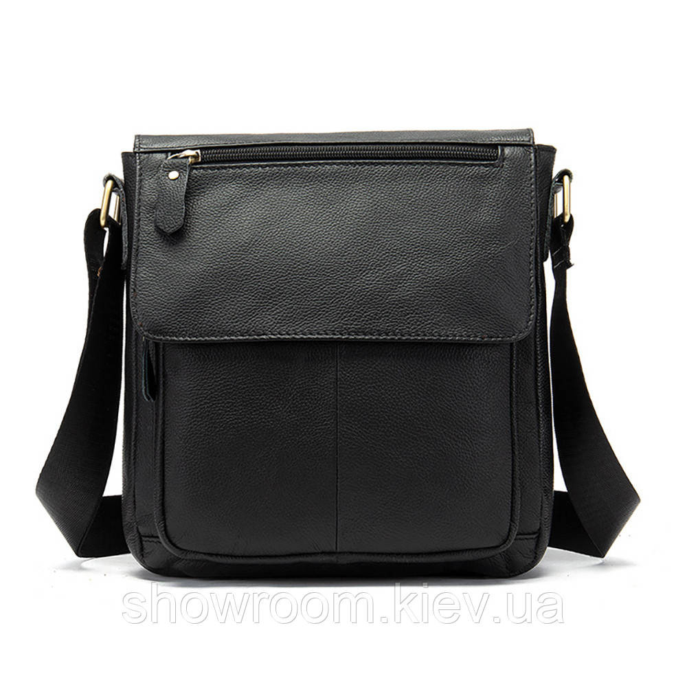 Мужская барсетка через плечо Leather Collection (819) кожаная черная Киев - изображение 6