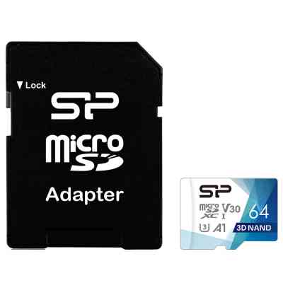 Карта памяти Silicon Power 64Gb microSDXC U3 A1 V30 Superior Color 100R/80W + adapter (SP064GBSTXDU3V20AB) Винница
