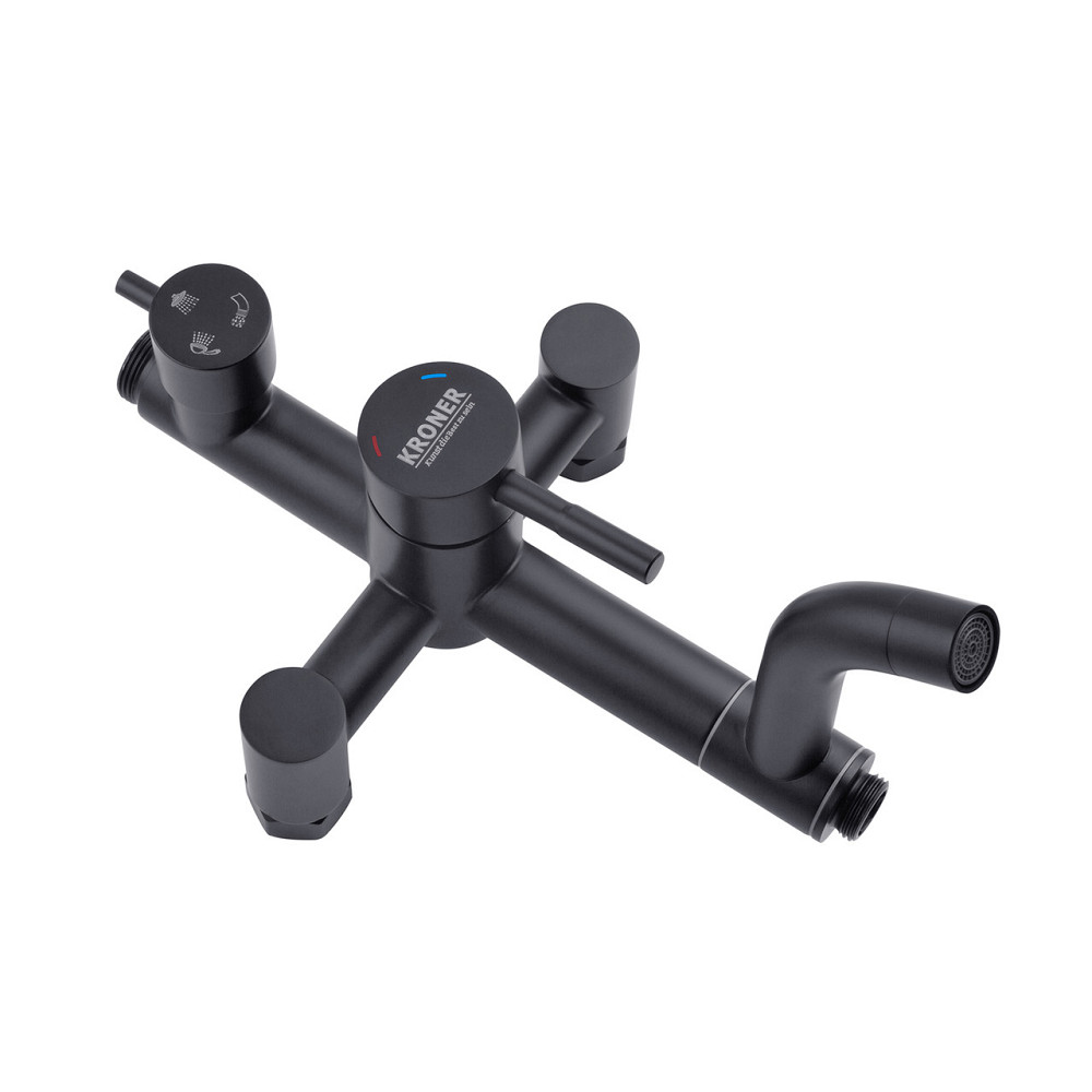 Душевая система для ванны Kroner KRP Edelstahl Klassisch - SCH063 черная Киев - изображение 4