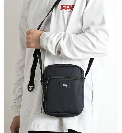 Сумка через плечо Stussy 19х16 черный/белый Черный Запоріжжя - фото 3